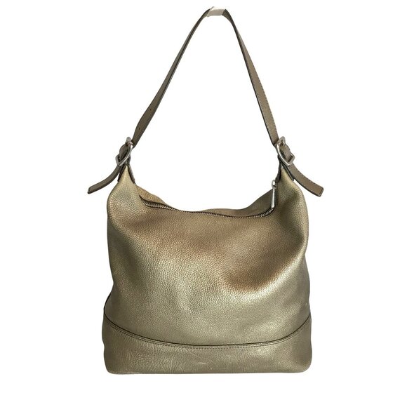 Fossil Gold Leather Hobo Womens Shoulder Bag - Picture 2 of 12